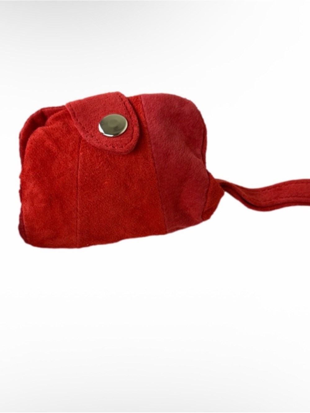 Red Suede Wristlet Clutch - Stylish Everyday Bag